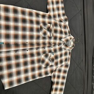 DIXXON Black and Brown Plaid Flannel Shirt